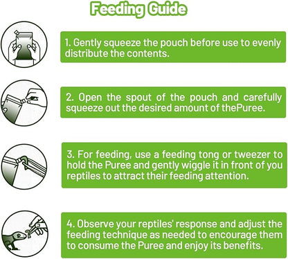 Gecko Bearded Dragon Food Insect Puree, Silkworm Paste Reptile Food Made with Fresh Insects