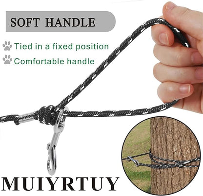 Reflective Cat Leash -15FT Cat Cable Out Escape Proof Walking Yard Long Durable Safe Leash Traning Play Outdoor for Puppies/Kittens/Small Animals(Black)