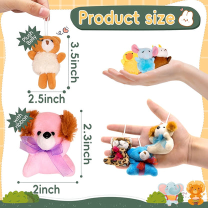 36 Pack Small Stuffed Animals Bulk Gifts for Kids (2.3/2"-2.5/3.5" Each), Party Favors Toys for Girls, Easter Basket Stuffers Christmas Stocking Plushies (36PCS)