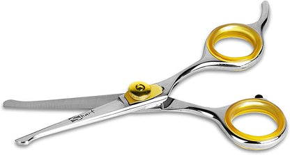 Sharf Gold Touch 4.5 Inch 440c Japanese Stainless Steel Pet Grooming Scissor with Round tip and Ballpoint for Safety
