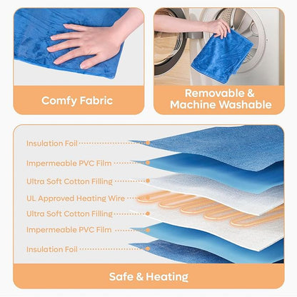 Large Heated Cat House for Outside, Insulated Weatherproof Outdoor Feral Cat House with Timer & Adjustable Temperature Heater Pad, Elevated Pet House with Escape Door for Winter, Barn, Porch