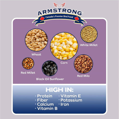 Armstrong Wild Bird Food All Season Bird Seed Blend, 40 Pounds - with Cut Corn, Wheat, White & Red Millet, Black Oil Sunflower Seeds for Blue Jays, Dark-Eyed Juncos and Mourning Doves