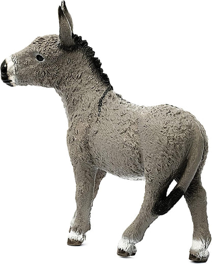 Schleich Farm World Realistic Donkey Animal Figurine - Highly Detailed and Durable Farm Animal Toy, Fun and Educational Play for Boys and Girls, Gift for Kids Ages 3+