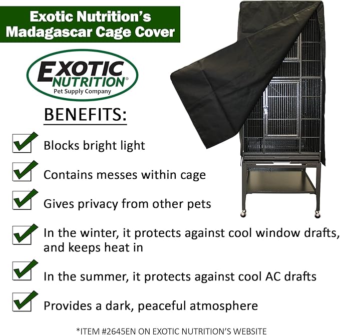 Madagascar Cage - 60" Tall Durable Spacious Metal Cage - for Sugar Gliders, Squirrels, Marmosets & Other Small Pets