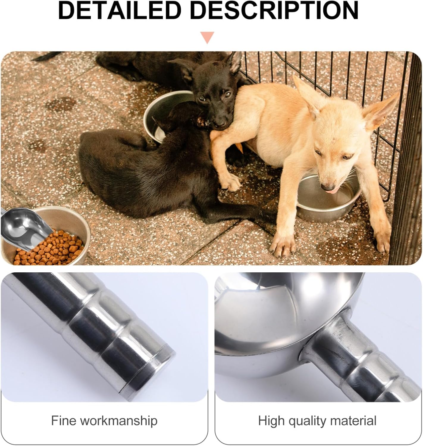 POPETPOP 2pcs Ice Scoop Pet Feeding Scoop s Quart Metal Feed 1 Cup Hand Stainless Steel Aluminum Dog Feeding Shovel Dog Treat Food Durable