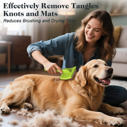 2PCS Slicker Brush for Dogs & Pet Comb,Professional Dog Grooming Brush (Goldendoodles,Poodles,Labradoodles) with Extra Long Pins to Effectively Remove Tangles, Knots and Mats (Green Large)