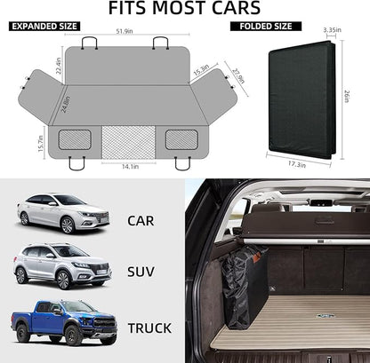 YJGF Back Seat Extender,Dog Seat Cover for Back Seat,Hard Bottom Car Seat Cover for Dogs,Dog Hammock for Car,Back Seat Pet Cover for Dogs(Black)