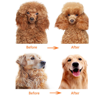 Long Hair Dog or Cat Comb Grooming with Short and Long Teeth Dematting Knots Tangles Remover Combs Detangler Tool Suitable for Dogs Cats Poodle HorseStainless Steel Pin