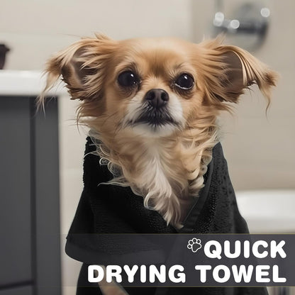 Chumia 4 Pack Dog Towels for Drying Large Microfiber Grooming Tools Absorbent Soft Bath Supplies with Embroidered Paw for Small Medium Pet Products (30 x 50 Inch,Blue,Black,Gray,Brown)