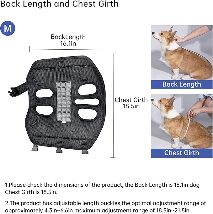 Dog Backpack Carrier for Small Dogs,Dog Lift Harness,Adjustable Padded Breathable Straps for Dogs, Disabled, Joint Injuries, Arthritis,M(8.5-17.5LBS)