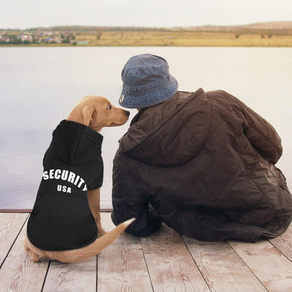 Security Dog Hoodie Warm Cozy Brushed Fleece Interior Clothes Hoodie with Pocket Sweatshirt Dog Sweaters for Medium Dogs(M)