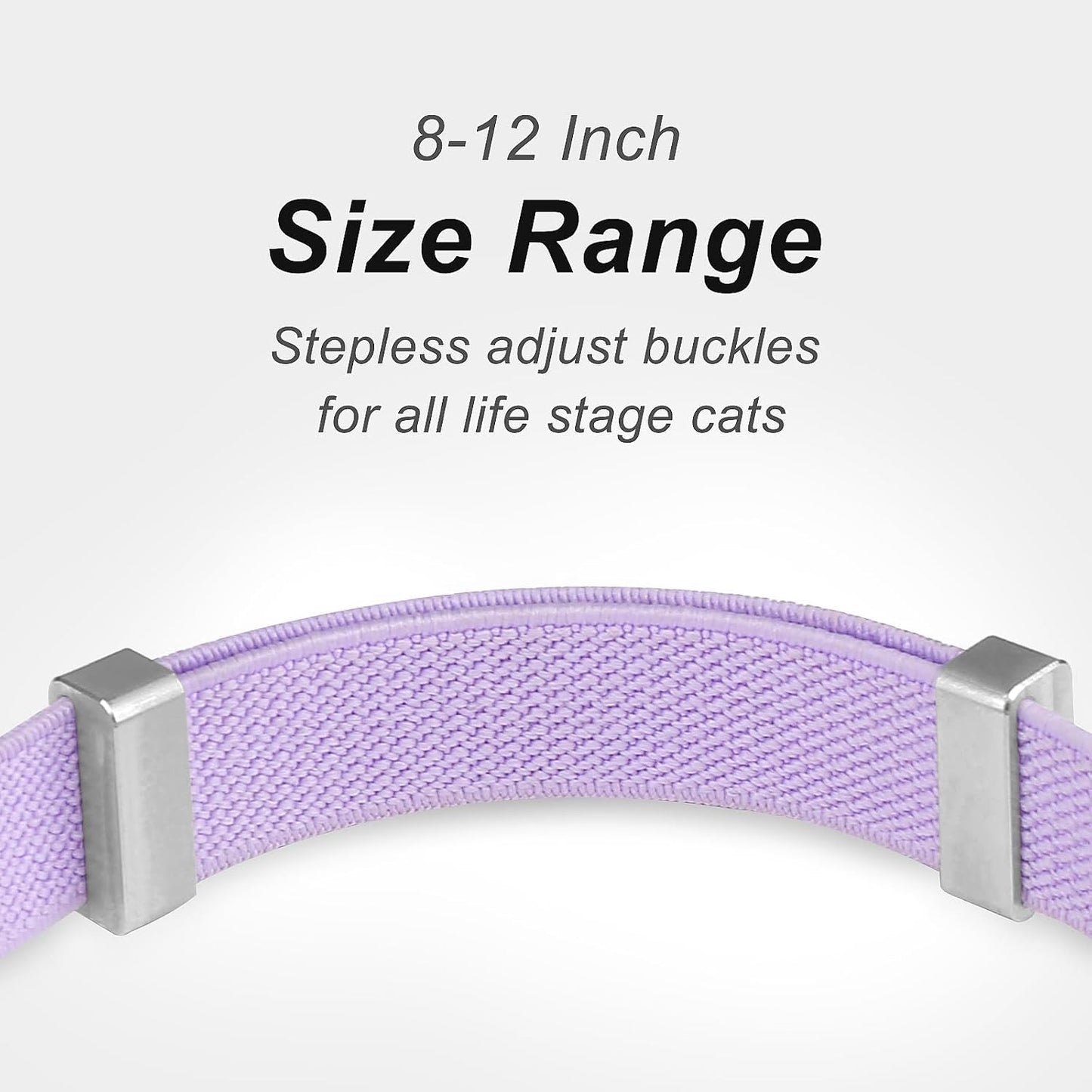 AirTag Cat Collar,Ultra Elastic Cat Tracker Collar with Apple Air Tag Holder, [Lightweight][Scratch Resistant] Stepless Adjustable GPS Pet Collar for Cats Kittens (Purple)