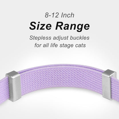 AirTag Cat Collar,Ultra Elastic Cat Tracker Collar with Apple Air Tag Holder, [Lightweight][Scratch Resistant] Stepless Adjustable GPS Pet Collar for Cats Kittens (Purple)