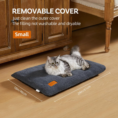 Self Warming Cat Bed Self Heating Pad 24 x 18 inch Thermal Pet mat for Indoor Outdoor Pets Double Filled Cat Mat with Washable Removable Cover Non-Slip Bottom (Dark Gray)
