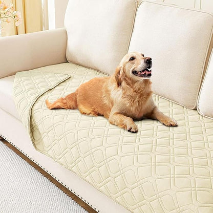 hyha Waterproof Dog Bed Blanket, Soft Pet Blankets, Waterproof Couch Cover for Dogs, Reversible Sofa Covers Washable for Furniture (30x70 Inch, Beige/Beige)