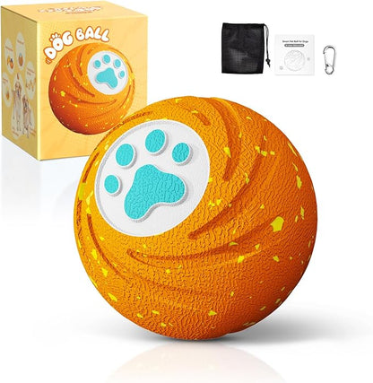Lovkid Smart Interactive Dog Toy - Dog Ball Toys for Medium Large Dogs to Keep Them Busy, Durable ETPU Material, 3 Play Modes Automatic Moving, Bouncing, IPX7 Waterproof, Indoor & Outdoor (Orange)