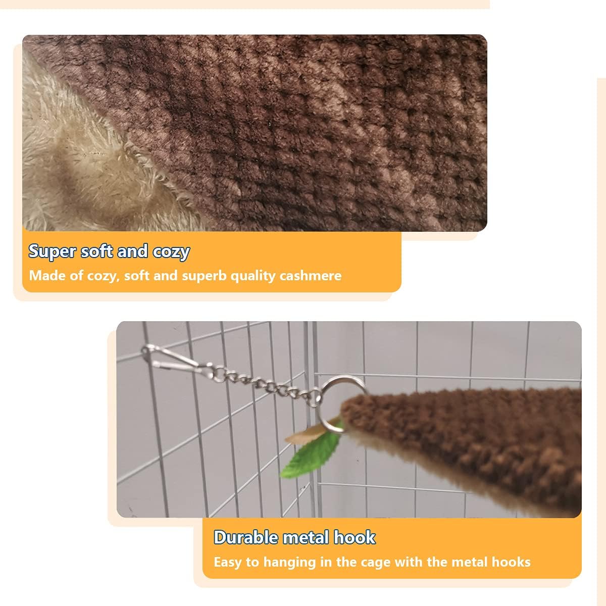 Leftstarer Pet Hammock and Tunnel Set, Soft Cashmere Material, Perfect for Guinea Pigs, Rats, Hamsters, and Other Small Pets