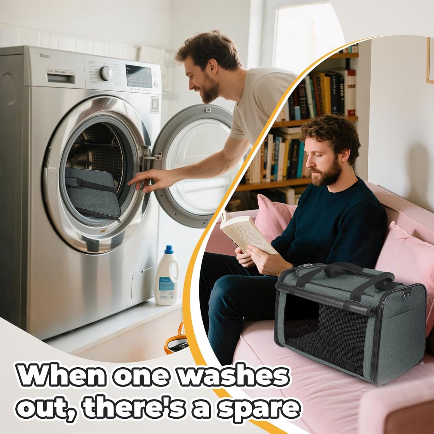 YUDODO 2 Packs 25 lbs Lightproof Soft Sided Pet Carrier for Large Cat & Small Dog Airline Approved Travel Bag Puppy Carriers with Side Pockets & Reflective Mesh, Foldable Portable for Car 2 Grey Green