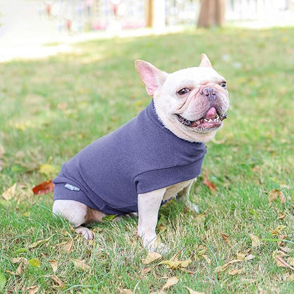 Small Dogs Fleece Dog Sweatshirt - Cold Weather Hoodies Spring Soft Vest Thickening Warm Cat Sweater Puppy Clothes Sweater Winter Sweatshirt Pet Pajamas for Small Dog Cat Puppy (Small, Grayish Purple)