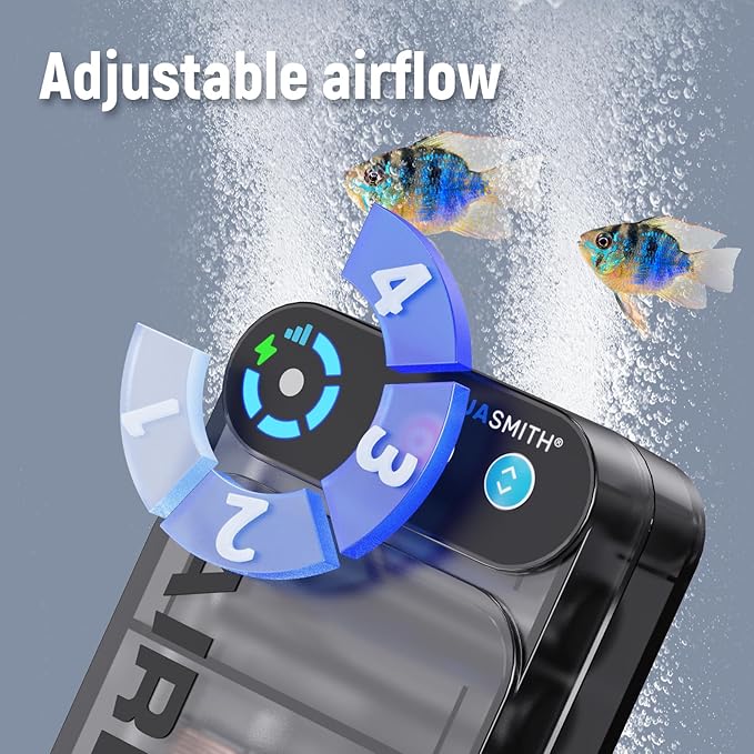 Live Bait Aerator,Ultra-Long Battery Life,Rechargeable Aquarium Air Pump 3w/24GPH(2600mAh Single Hole) IPX4 Magnetic Charging Design,Suitable for Fishing Enthusiasts,with Hose and Stone