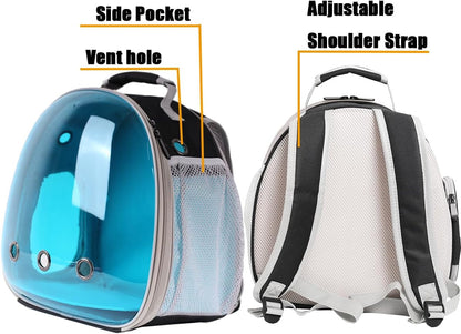 Portable Guinea Pig Backpack, Polarized Bubble Backpack for Small Animals Travel Handbag Cage for Kitten Rabbit Squirrel Bearded Dragon Turtle Breathable Carrier