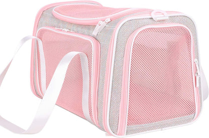 petisfam Soft Cute Travel Pet Carrier Bag for Medium Cats, Kitty and Puppy, Fantasy Pink, M