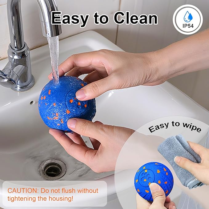 Interactive Dog Toys: Smart Dog Ball – Auto-Bounce, Vibrating & Jumping Action! Durable Duraspin Design for Aggressive Chewers. Rechargeable & Long-Lasting, Keeps Dogs Busy and Entertained Blue.