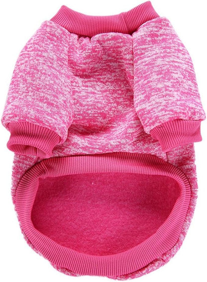 Jecikelon Dog Clothes Dogs Sweater Soft Puppies Clothing Winter Puppy Sweaters Warm Outfit for Dogs Small XXS XS Cat Apparel (Rose red, XS)