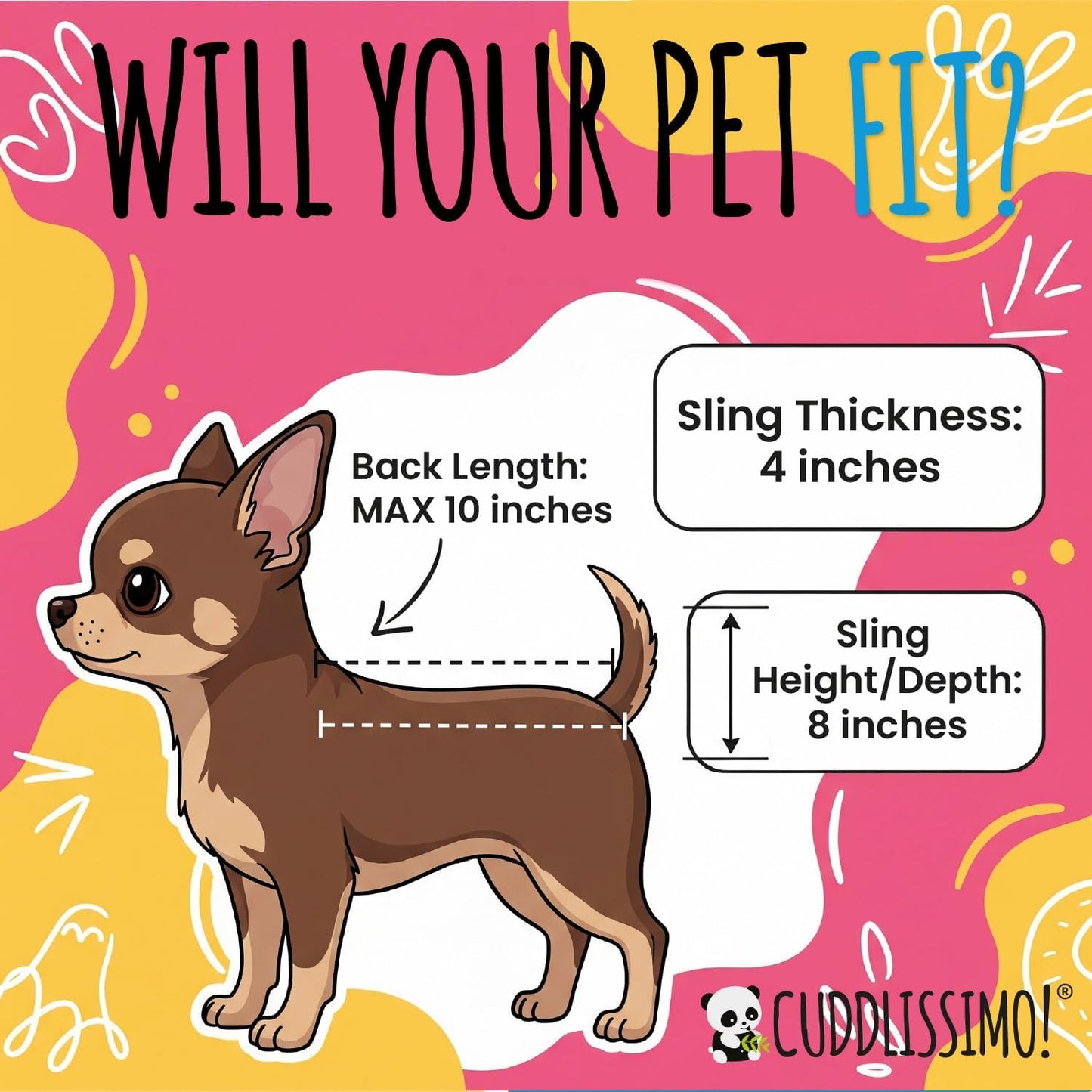 Pet Sling Carrier - Carefully Sized for Teacup & Toy Breed Puppies & Cats (Under 6lb) - Soft Pouch for Small Dogs, Yorkies, Chihuahuas - Ideal for Hands-Free Travel & Walks (Red)