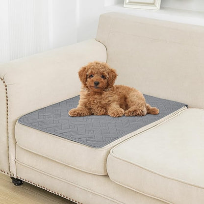 Dog Bed Cover for Pets - Blankets Rug Pads for Couch Protection Waterproof Bed Covers Dog Blanket Furniture Protector Reusable Changing Pad (Dark Grey+Beige, 20"x30")