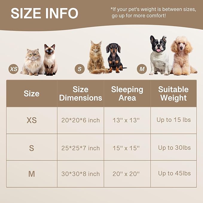 MEWOOFUN Cat Bed, Washable Beds for Indoor Cats, Cute Donut Bed Fluffy Pet Bed with Non-Slip Bottom, Calming Round Bed for Puppy and Kitten (Grey)