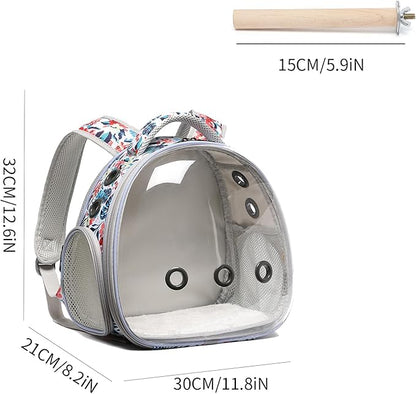 Portable Travel pet Backpack Carrier Hamster Bag Guinea Pig Bird Small Dog cat Turtle Carrier Rabbit Cage Squirrel Bearded Dragon Breathable Hangbag (Hua+Accessories)