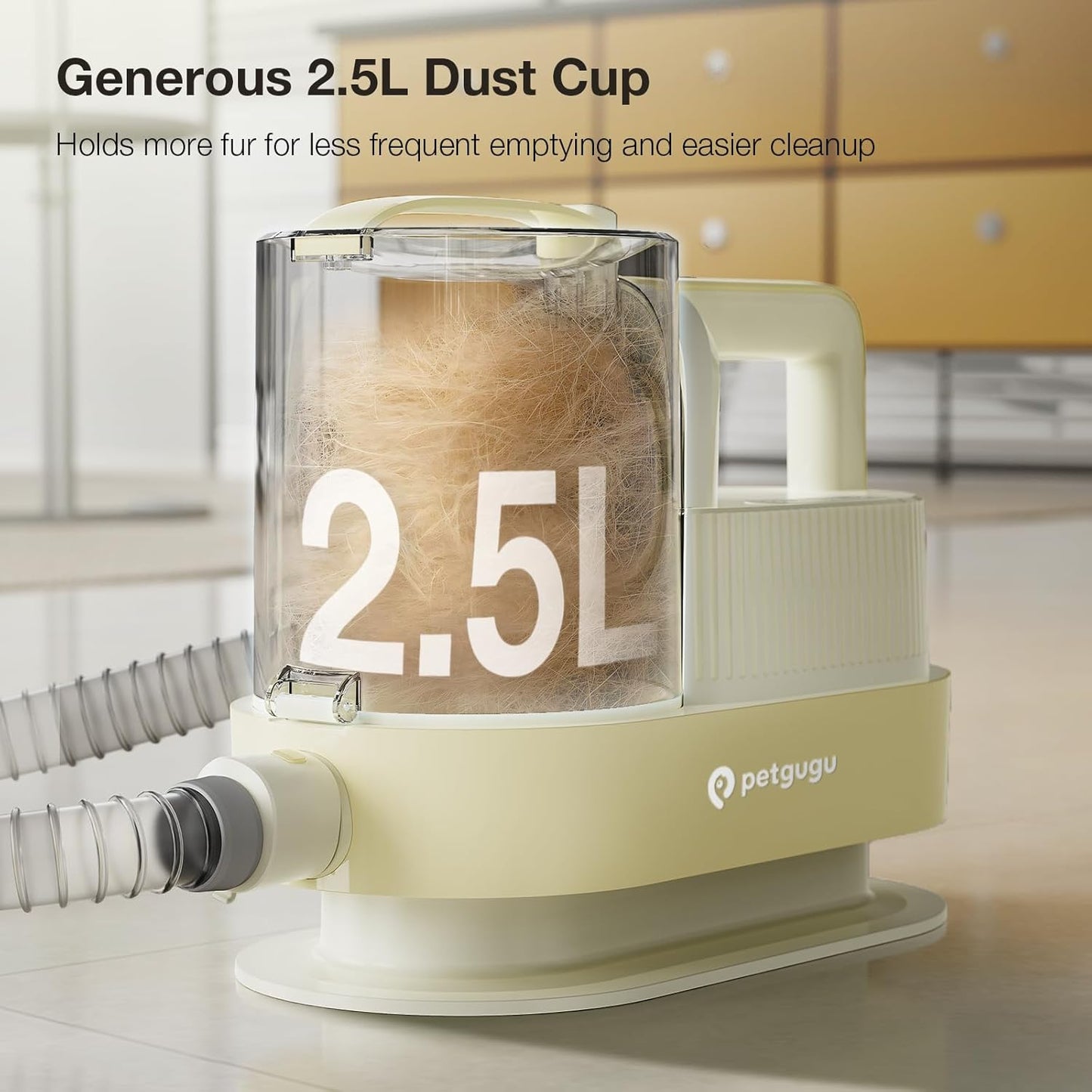 Dog Grooming Kit with Dog Grooming Vacuum, 7-in-1 Pet Vacuum for Pet Hair,Hair Dryer with 3 Temperature Settings, 2.5L Dustbin for Shedding & Cleaning(M1 Pro- Cream)