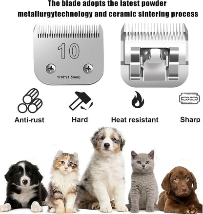 7PCS Dog Grooming Blades Compatible with Andis Dog Clippers,Dog Clipper Blades Compatible with Oster A5,Wahl km10 Dog Clippers for Animal Dog Cat Horse,Stainless-Steel Blade Sharp