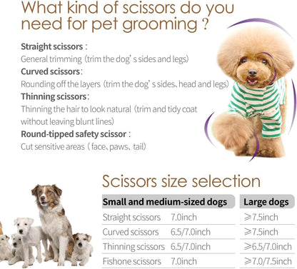 Dog Thinning Shears for Grooming 6.75" Chunker Shears Quickly Thinning Thick Hair Professional Dog Grooming Scissors for Small Dogs Right Handed Groomer Japan 440C 18 Teeth (Chunker, Black)