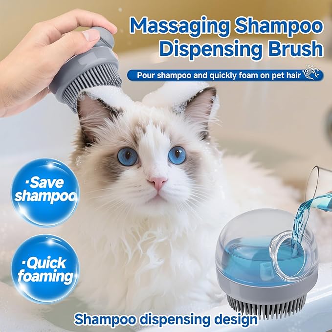 3-in-1 Pet Steam Brush Set for Dogs & Cats, Grooming Comb with Spray, Defur Tool, Water-Free Shampoo, Bath Gloves,Bath Brush, Tooth & Ear Brush, Towel (11PCS)
