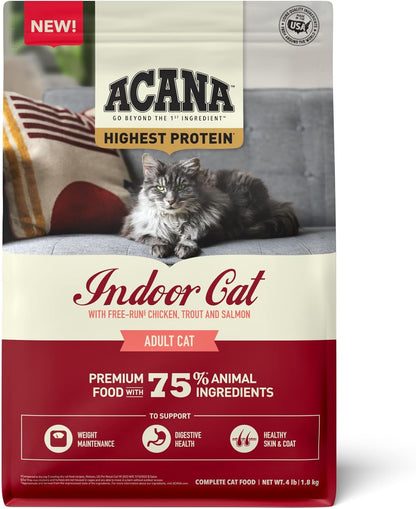 ACANA Highest Protein Dry Cat Food Indoor Cat Food Recipe 4lb Bag