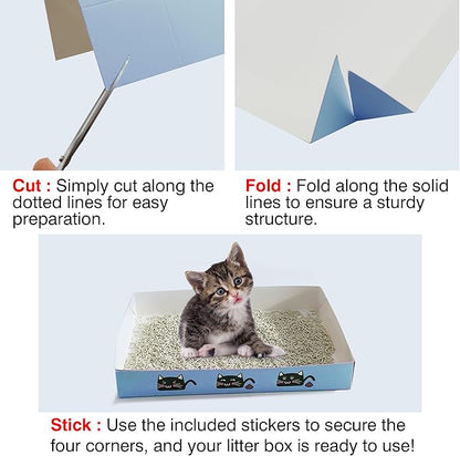 39PCS Kitten Starter Kit, Ideal for Cats Under 6 Months, Cat Supplies, Featuring 23-Piece Toy Set, Bed, Carrier, Single-use Litter Box, Bowls & More, Perfect for New Cat Owners - Blue