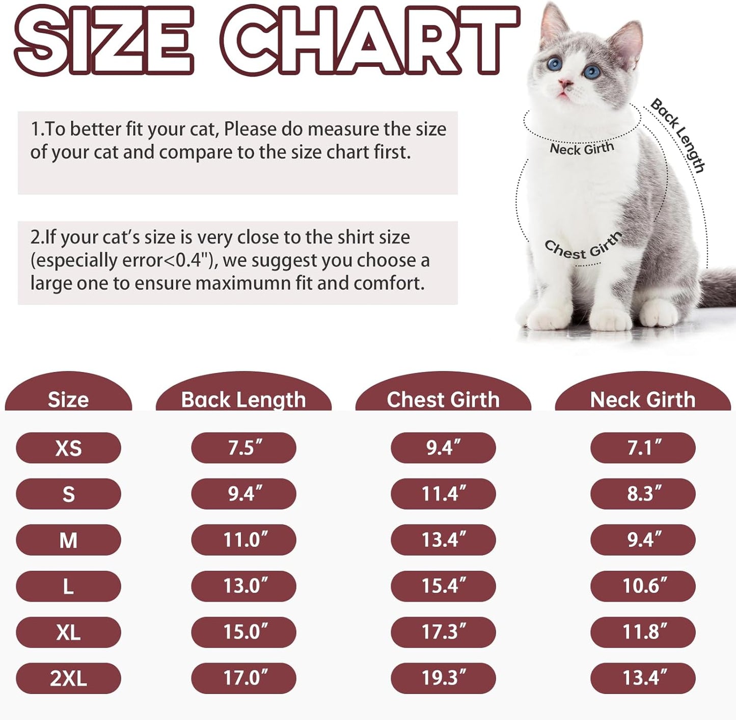 QBLEEV Sticky Hair Cat Clothes, Prevent Fur Shedding Shirts for Cats Only, Kitten Pajamas Costumes Outfits for Daily Wear Parties Photography, Anti-Shed Cat Onesie Recovery Suit for Cat or Small Dogs