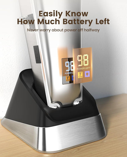 oneisall Dog Grooming Clippers for Thick Heavy Coats,Low Noise Cordless Dog Grooming Kit with Metal Blades, All Stainless Steel, 2 Speeds