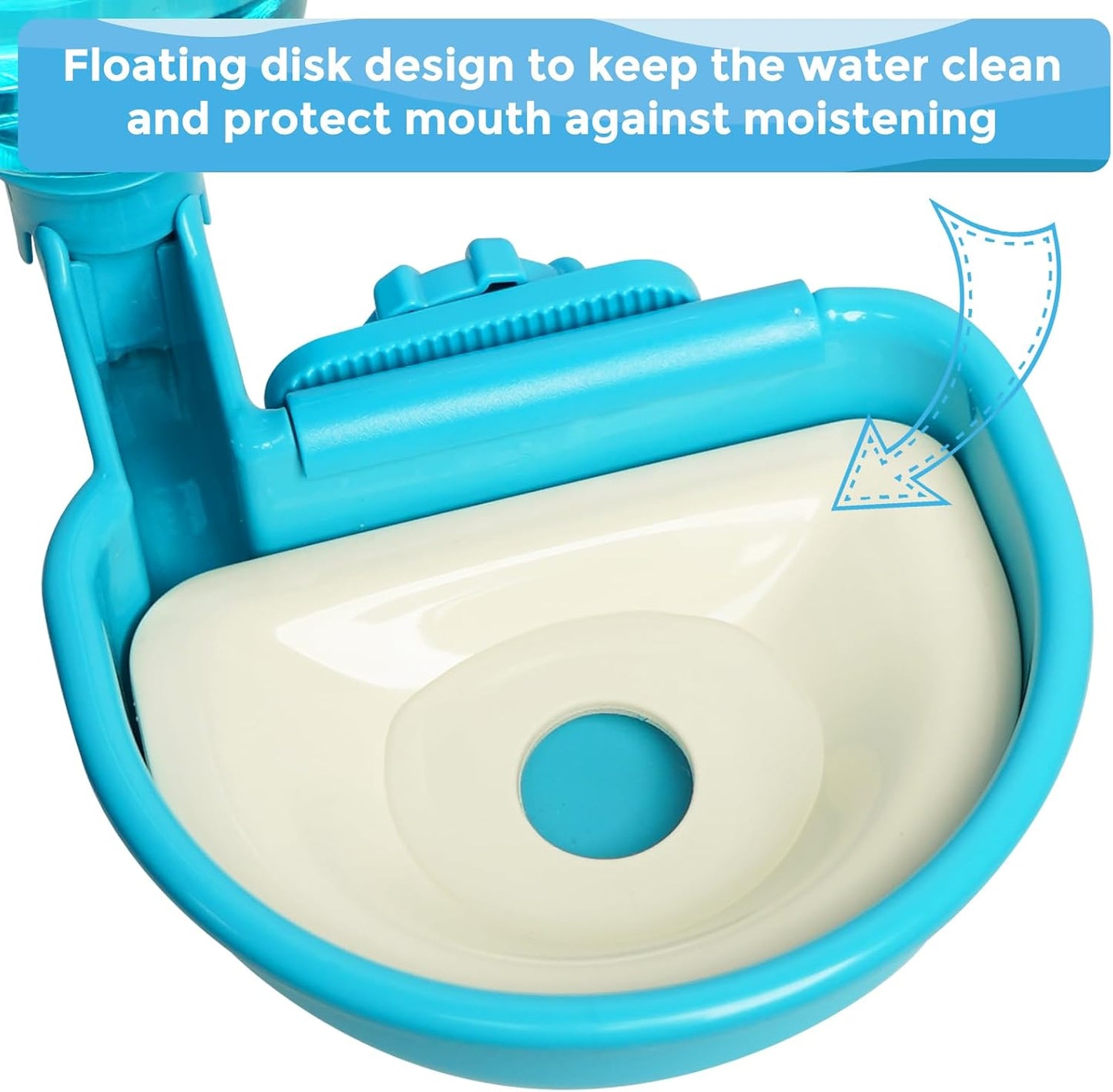 VANNON 16oz Pet Water Bottle, Gravity Dog Water Bowl Dispenser for Cage, Anti-Overflow Water Dispenser for Small Dogs, Cats, Rabbits and Other Small Animals, BPA Free, Gradient Blue