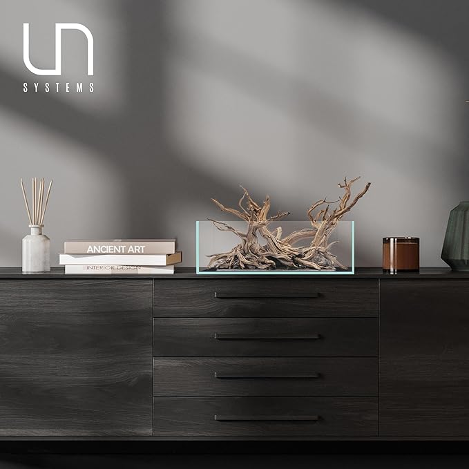 Ultum Nature Systems Ultra Clear Rimless Aquarium - Low Iron Glass Fish Tank with 45° Mitered Edges, 5mm-12mm Thick, Leveling Mat Included (5S, Shallow, 2 Gallon)