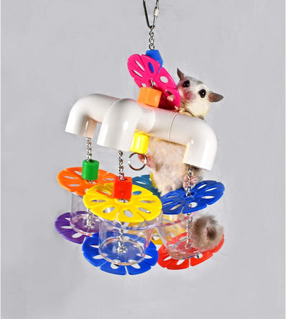 Mobile Forager - Durable Fun Treat Foraging Cage Accessory Toy - Sugar Gliders, Squirrels, Chinchillas, Prairie Dogs, Degus, Opossums, Marmosets, Monkeys, Parrots, Birds, Rats, Hamsters & Gerbils
