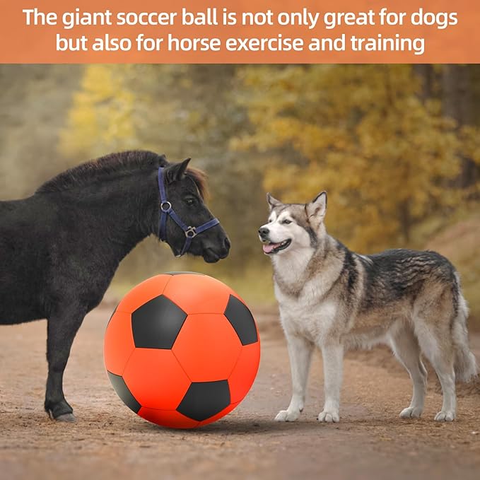 QDAN Herding Ball for Dogs, 25 inch Dog Balls, Giant Dog Toys Horse Toy, Herding Ball for Australian Shepherd, Orange