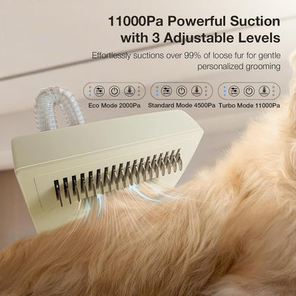 Dog Grooming Kit with Dog Grooming Vacuum, 7-in-1 Pet Vacuum for Pet Hair,Hair Dryer with 3 Temperature Settings, 2.5L Dustbin for Shedding & Cleaning(M1 Pro- Cream)