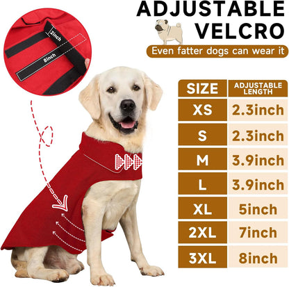 Fleece Dog Coat Pet Jacket Reflective for Cold Weather for Extra Large to Small Pets(Red,XL)