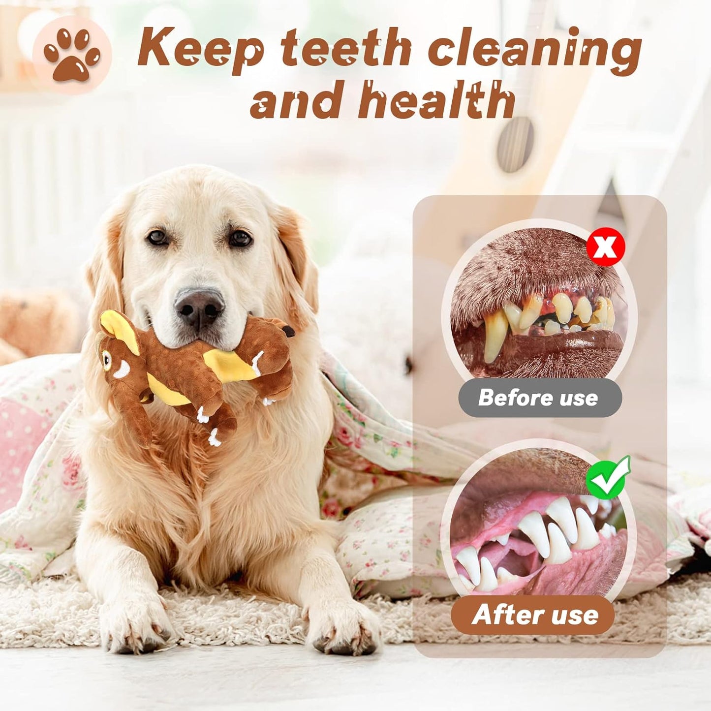 Dog Toys Durable Squeaky Plush Dog Toy for Puppy Teething Dog Chew Toys for Small, Middle, Large Dogs