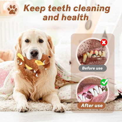 Dog Toys Durable Squeaky Plush Dog Toy for Puppy Teething Dog Chew Toys for Small, Middle, Large Dogs