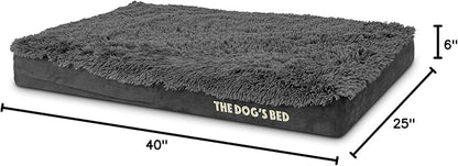 The Dog’s Bed Orthopedic Memory Foam Dog Bed, Large Grey Fur, Pain Relief for Arthritis, Hip & Elbow Dysplasia, Post Surgery, Lameness, Supportive, Calming, Waterproof Cover