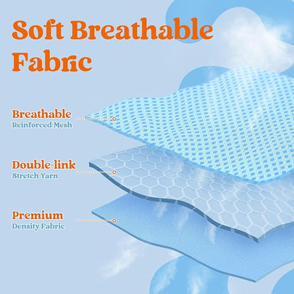 rabbitgoo Dog Harness Small Sized and Leash Set, Step-in Breathable Pet Harness, Soft Walking Reflective Puppy Vest for Small Dogs, Light Blue & Orange, M